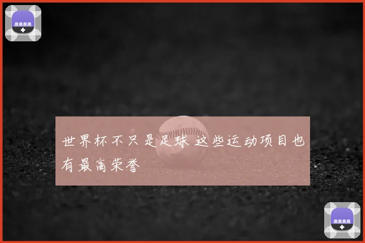 世界杯不只是足球 这些运动项目也有最高荣誉